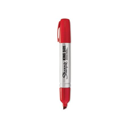 Sanford Sharpie, KING SIZE PERMANENT MARKER, BROAD CHISEL TIP, RED, DOZEN 15002
